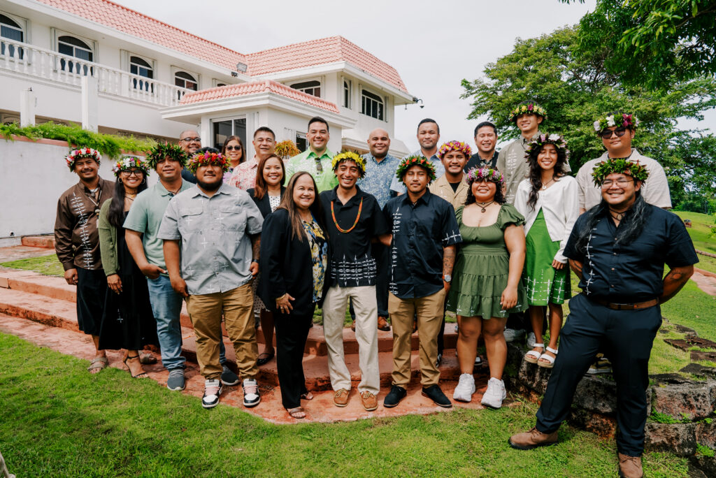 The 12 graduates of the Guam Green Growth Kupu Conservation Corps Season 5 pose with government and university representatives after the completion ceremony this month at Government House in Agana Heights, where they received certificates from UOG, the Governor’s Office, the Guam Legislature, and the Mayors’ Council of Guam.