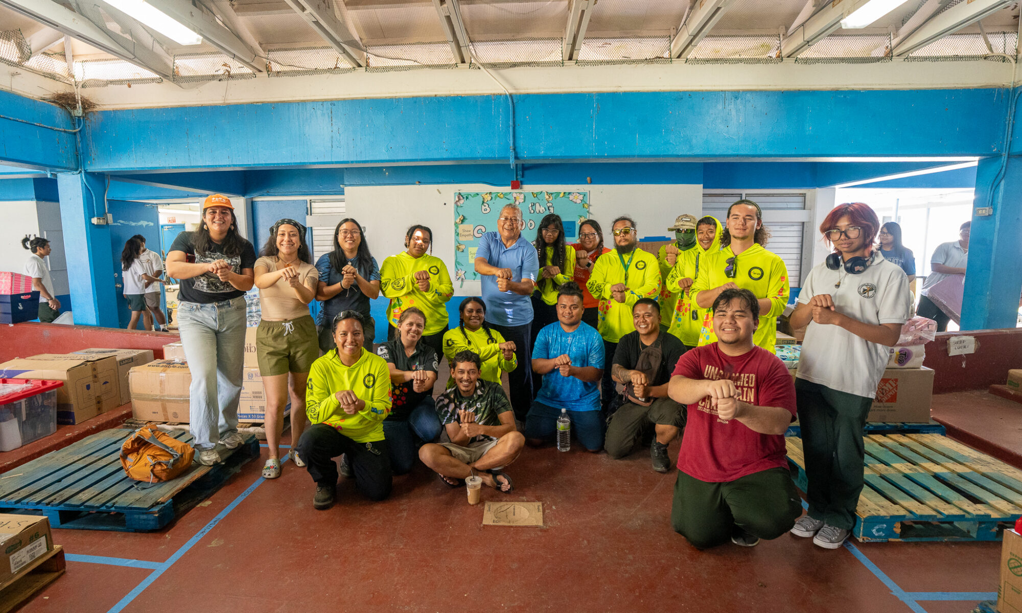 G3CC members and volunteers posing at LBJ Elementary School