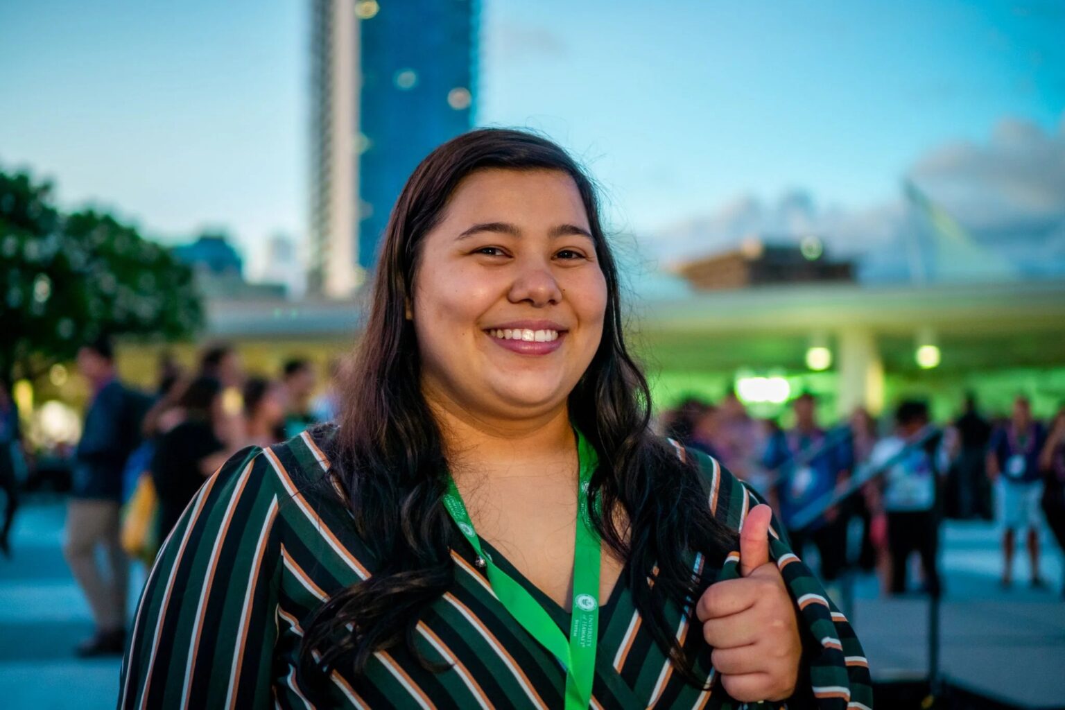 Morgan Leon Guerrero with thumbs up